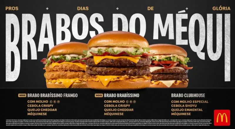 Novos Brabo Brabíssimo Carne e Brabo Brabíssimo Frango com molho do CBO chegam ao McDonald’s para celebrar os dias de glória